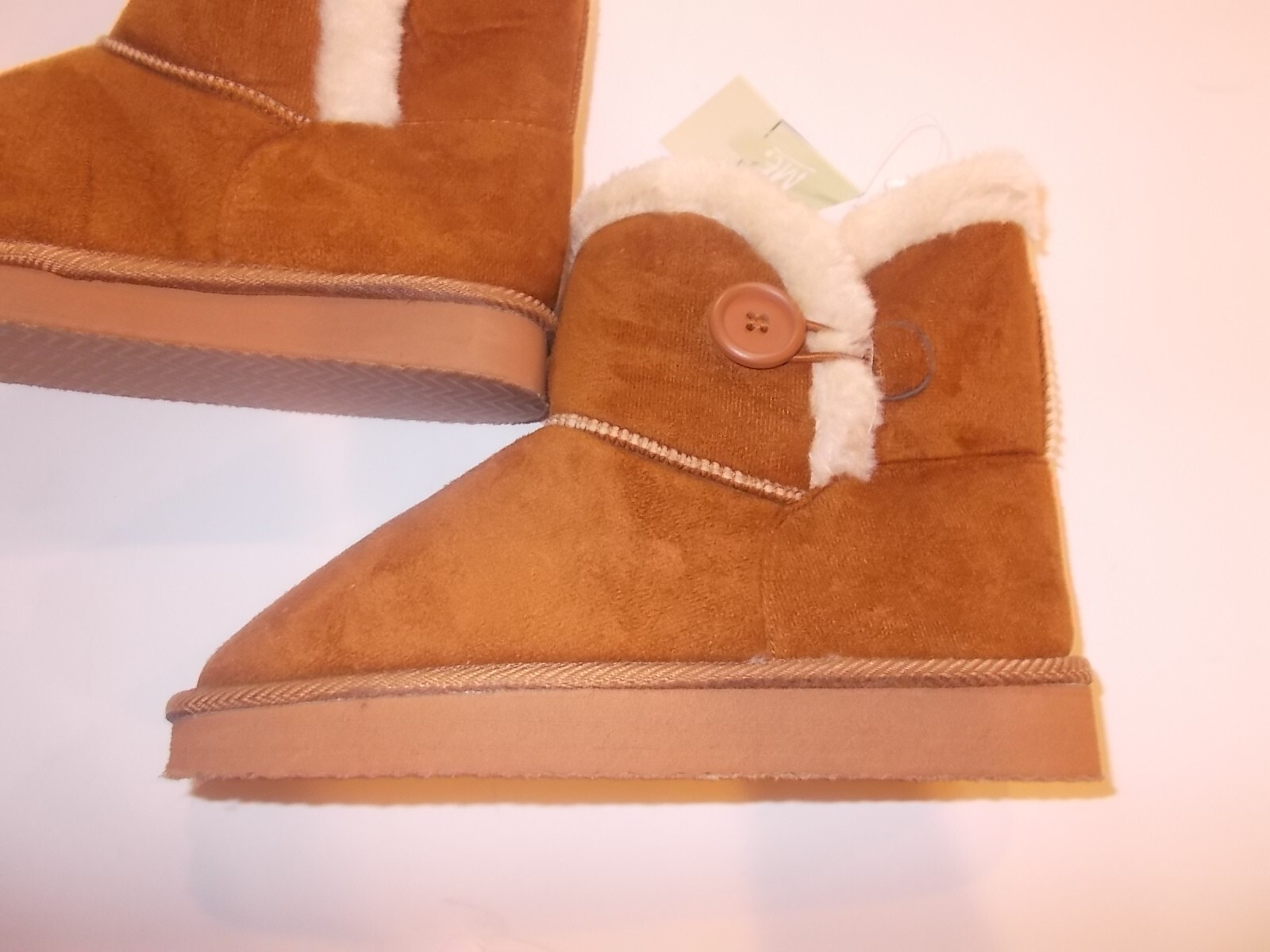 Extremely Me Toddler Girls Size 12 Brown Faux Fur Lined Pull On Ankle Boots