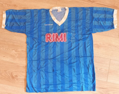 1987 Halmstads F.C. Match Worn #11 Player Shirt 80's Blue.