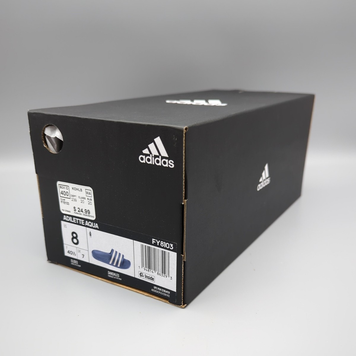 Adidas Adillete Aqua Slides Womens Shoes Size 8, Color: Crew  Blue/White/Crew | eBay