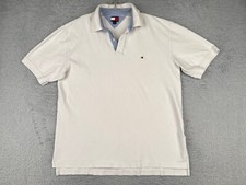Tommy Hilfiger Polo Shirt Men Extra Large White Short Sleeve Jersey READ