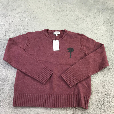 Teddy Vonranson Sweater Mens Large Palm Tree $395 Thick Grandpa Lambswool a23