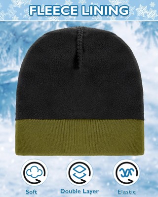 4 Pack Beanie Hats for Women Fleece Lined Winter Hats Soft  display picture 2