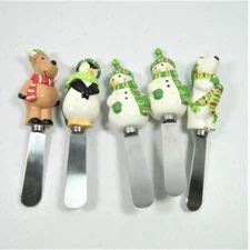 Lot of 9 Christmas Holiday Figural Butter Cheese Spread Knives 