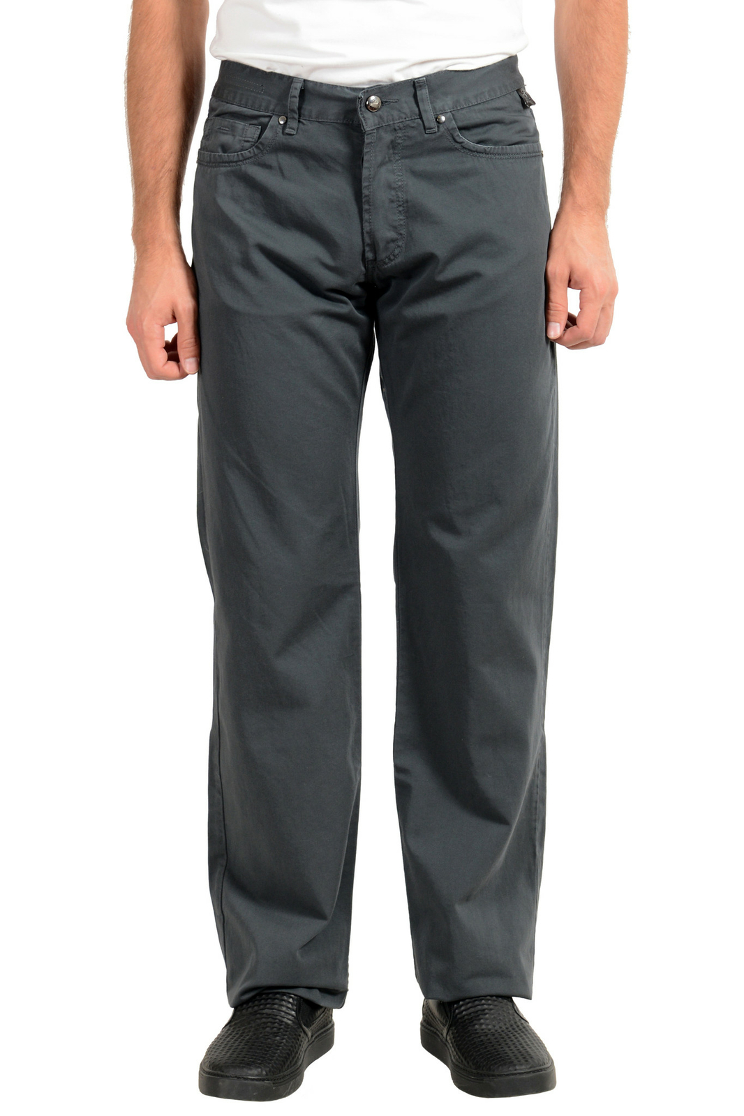 Мужские серые джинсы прямого кроя Gianfranco Ferre GF Размер US 31-45