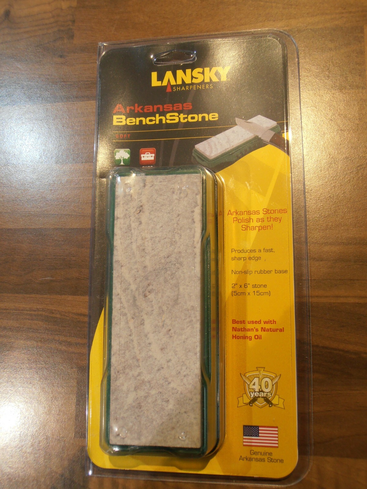 Lansky Arkansas Bench Sharpening Stone Soft 6 x 2"" BN