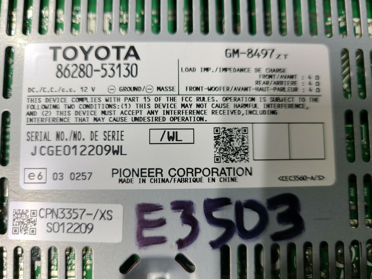 2010 2011 2012 LEXUS IS350C Convertible Radio Pioneer Amplifier
