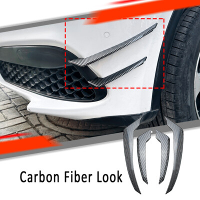 Carbon Look Front Bumper Wind Knife Grille Trim For Alfa Romeo Stelvio 2017-2025