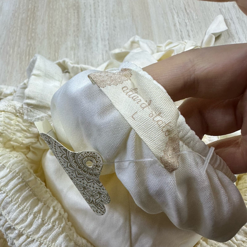 NWT Altar'd State Ivory Shirred Cross Back Straps Wedding Event Jumpsuit Large - Picture 14 of 18