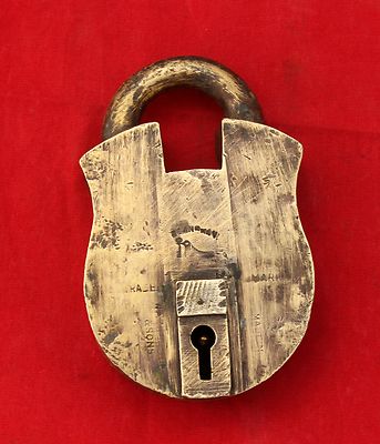 Vintage Bird Holding Key T.M Handgefertigtes 4 Hebel Schloss Messing PD192