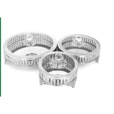 3 Stück Silber Vorratsschalen Süßigkeiten Schokolade Legierung Schalen mit Deckel 15cm/20cm/25cm