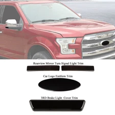 Smoked Black Car Logo Third 3RD Cover Trim Full Kit For Ford F150 Raptor 2009-14