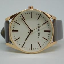 NINE WEST NW/1994 Gray Tone Band Quartz Analog Women's Watch New Battery