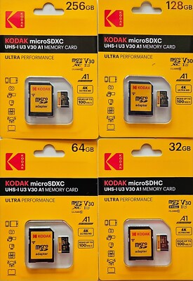 Micro SD Karte KODAK UHS-I U3 V30 A1 Ultra Performance 4K Full HD
