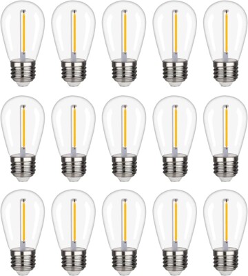Waterproof S14 LED Light Bulbs Outdoor String Lights Replacement E26 Base 15Pack