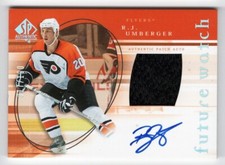 2005-06 SP Authentic Future Watch Limited Auto Patch #192 R.J. Umberger 017/100
