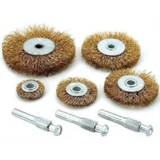 5pc Flat Wire Wheel Brush Set Paint/Rust Removal Adaptor - Fits To Your Drill