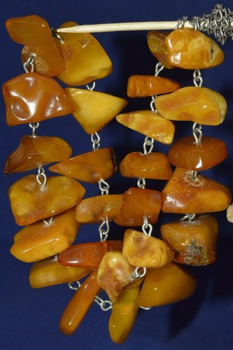 RRR! Antique NATURAL BALTIC AMBER Butterscotch Egg Yolk necklace Stone 琥珀色 كهرم - Picture 2 of 22