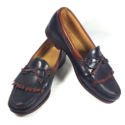 Vintage Allen Edmonds Mens Loafers Black Brown Leather  display picture 2