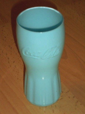 Coca Cola Glas 0,3 L Mac Donald hohes Glas Blau 5cm gerillt P K 01 T 237 +Emblem