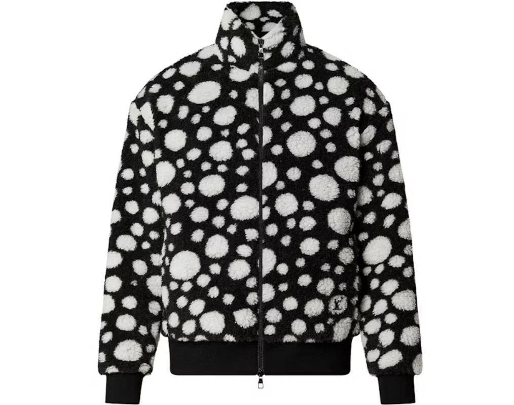 LOUIS VUITTON（LV） Nuova giacca in pile Louis Vuitton Infinity Dot nera con zip S Tyler Kusama Pharrell