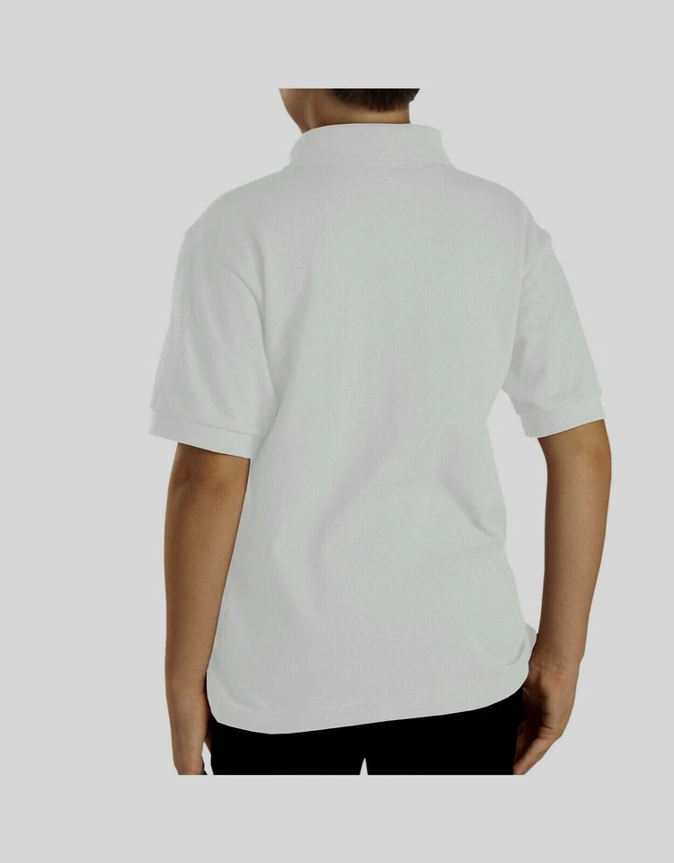Polo de piqué de manga corta para niños Dickies, blanco, grande (14-16) Foto 2 de 2