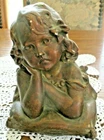 Antique Terracotta Bust circa 1900 Superb Child Thinker Numbered 562