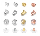 925 Sterling Silver Hypoallergenic Locking Butterfly Earring Backs Silicone Disc
