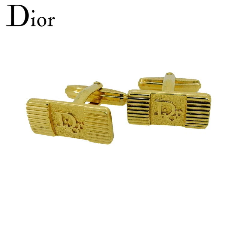 Boutons de manchette Dior logo quincaillerie dorée authentique occasion T22604