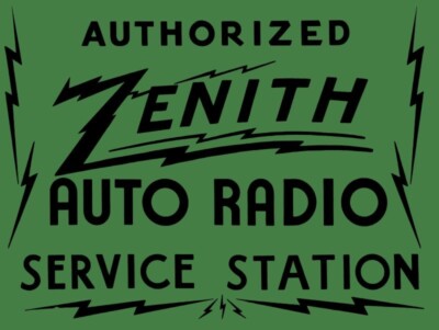 Zenith Auto Radio Authorized Service Station NEW Sign: 24x30'' USA STEEL XL Size