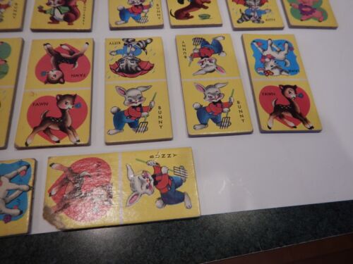 Vintage Children’s Picture Dominoes Felt Backs 1956 Saalfield Publishing Akron - Picture 14 of 18