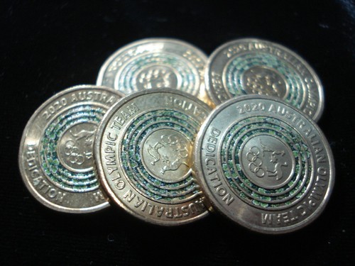 2020 Australian Olympic Team $2 Coloured Coin in 2x2 Coin Holder Dedication - 第 1/2 張圖片