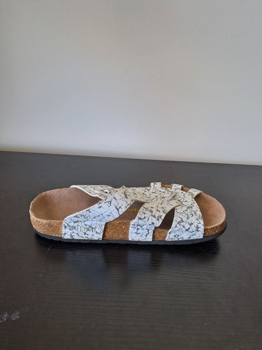 Birkenstock Sandals Womens Size EU 39 Whote Marble Buckle Strappy Footbed Casual - Picture 5 of 10