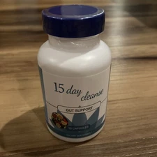 15 Day Cleanse Gut Colan Support 30 Capsules, Detox Psyllium Husk, ￼ Flaxseed,