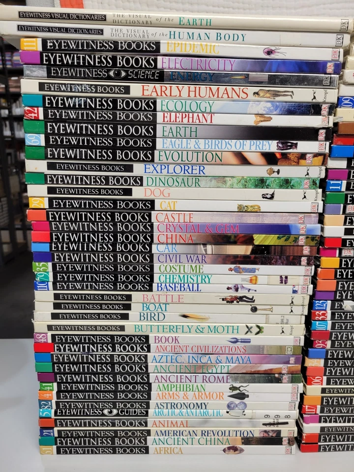 Lot of 125 DK Eyewitness Books Science History Art Animals Homeschool Set Foto 2 de 4
