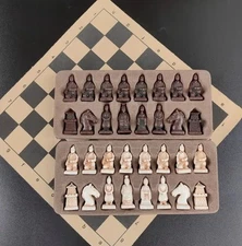 Handmade Art  Chess Set Terra Cotta Warriors Chinese Pieces Detail