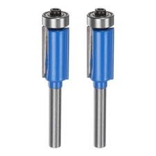 2pcs Flush Trim Router Bit 6mm Shank 1/2" Dia for Woodworking Blue