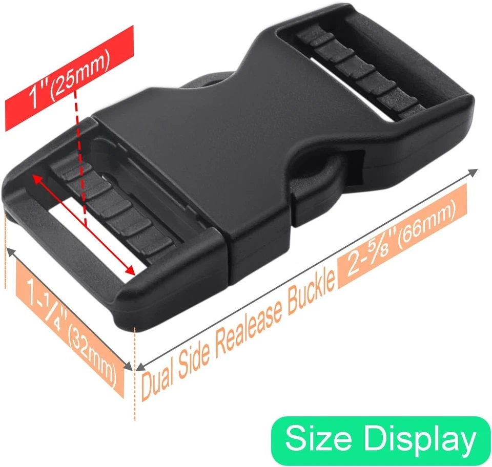 Versátil Paquete de 6 Hebillas Ajustables de 1" - Perfecto para Hágalo Usted Mismo y Equipo para Mascotas, Sin Coser Foto 4 de 4