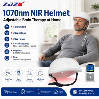 1070nm Photobiomodulation Helmet Light Therapy for Depression Stroke Parkinson