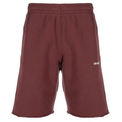 Off-White Diag Helvetica Burgundy Sweat Shorts