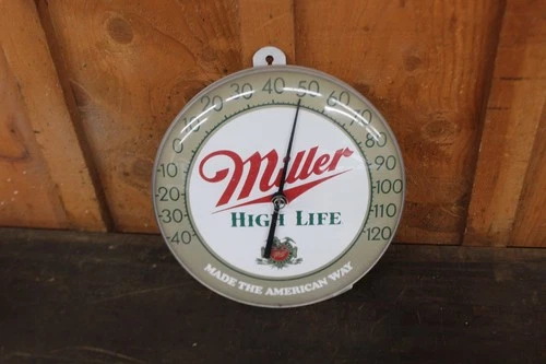 Vintage Miller High Life Beer Wall Thermometer 12"