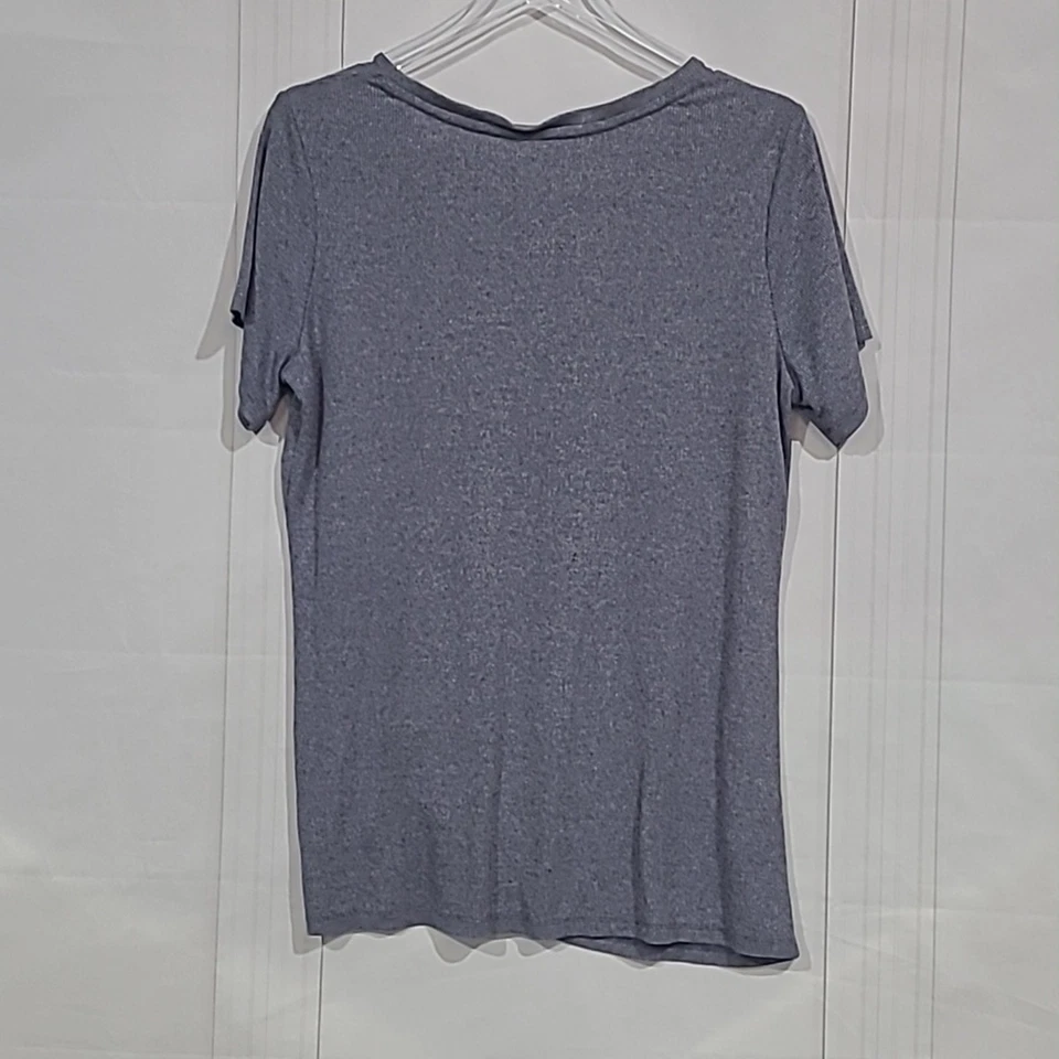 GreenTea WMS SZ L T Shirt Tee Blue Knot Front Lightweight Casual Short Sleeve - Image 4 of 4