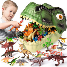 Dinosaur Toys for Kids 3-5,45PCS Realistic Jurassic Dinosaurs Figures with Eggs