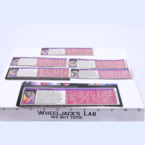 Piranacon Lot of 6 Action Figure Tech Specs 1985 Vintage Hasbro G1 Transformers