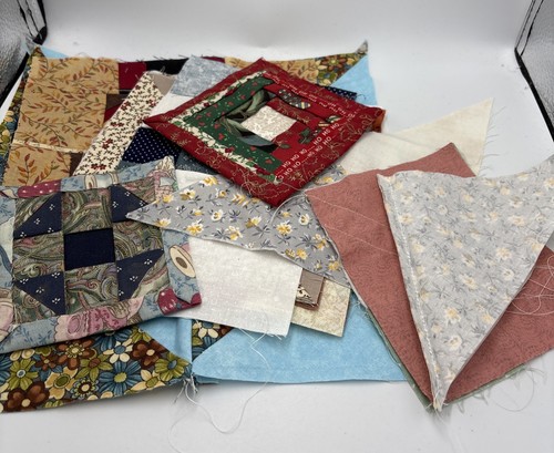Lot Of 12 Random Orphan Quilt Blocks, Most Finished