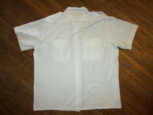 vtg STP PATCH WORK SHIRT Oil Garage Auto Mechanic Oval Logo White Aviator LARGE - Picture 6 of 6