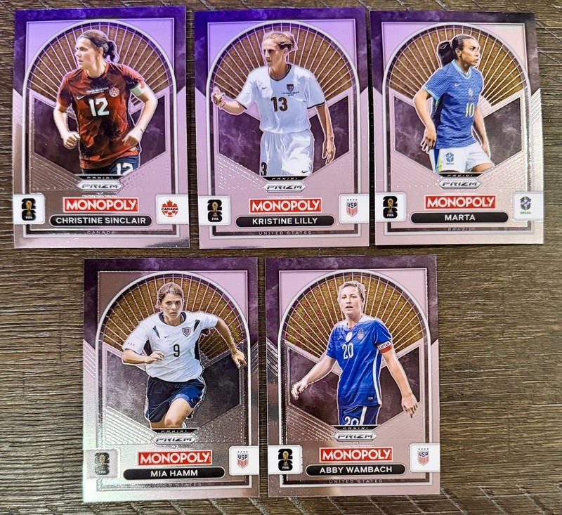 2026 Monopoly Prizm FIFA World Cup Mia Hamm Abby Wambach Marta Lilly Sinclair