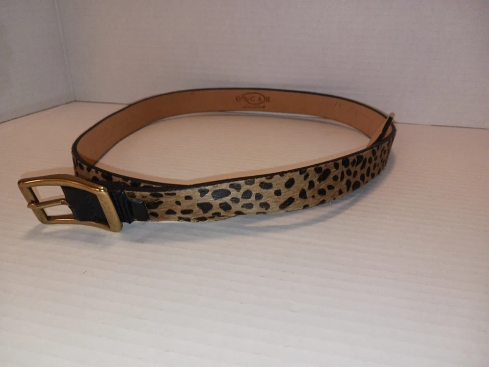 Cinturón Vintage Oscar de la Renta Estampado Animal Talla Grande 41" x 1" Foto 2 de 4