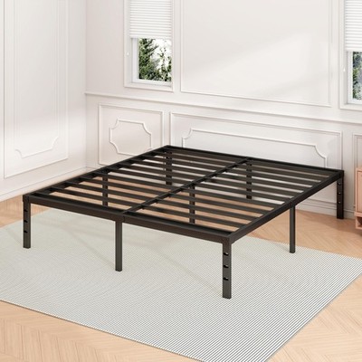 Base Cama Queen Metal 18in Plataforma Reforzada Sin Box Spring Almacenaje 400LBS