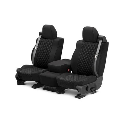 CalTrend Cordura Diamond Quilted 1st Row Black & Black Custom Seat Covers
