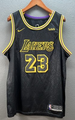 Nike Lakers LeBron James #23 Black Wish Swingman Snakeskin Jersey